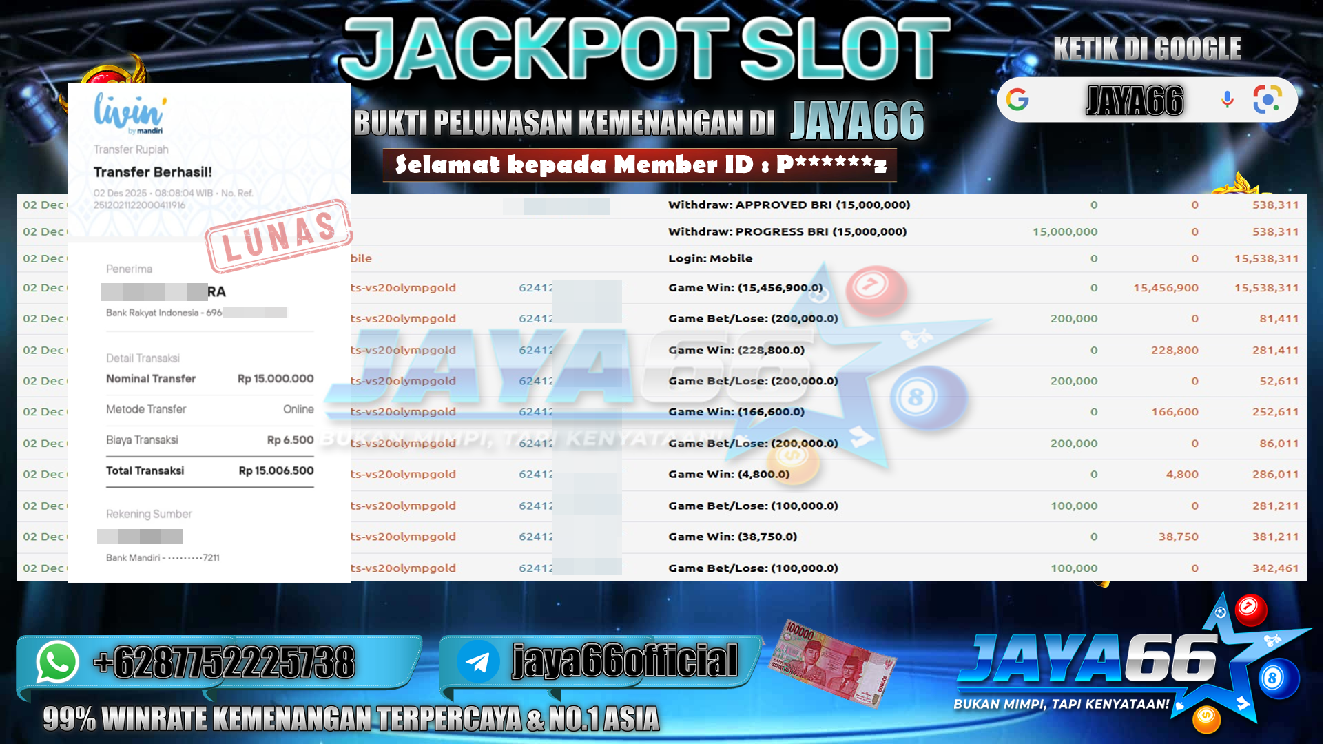 BUKTI WD JAYA66 02 12 2025