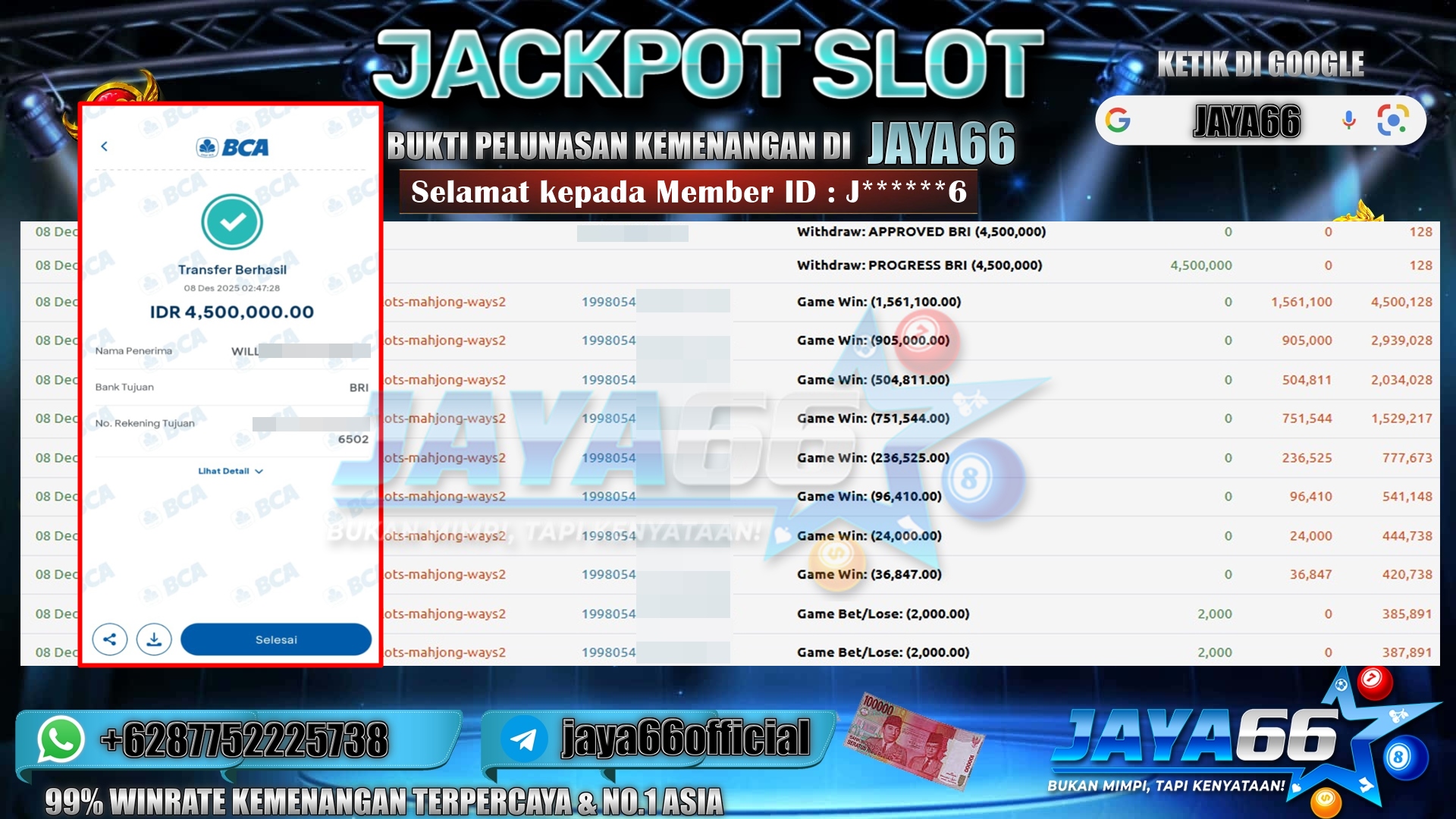 bukti wd jaya66 08 12 2025