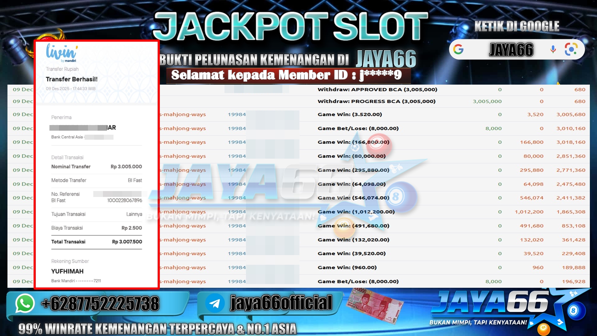BUKTI WD JAYA66 10 12 2025