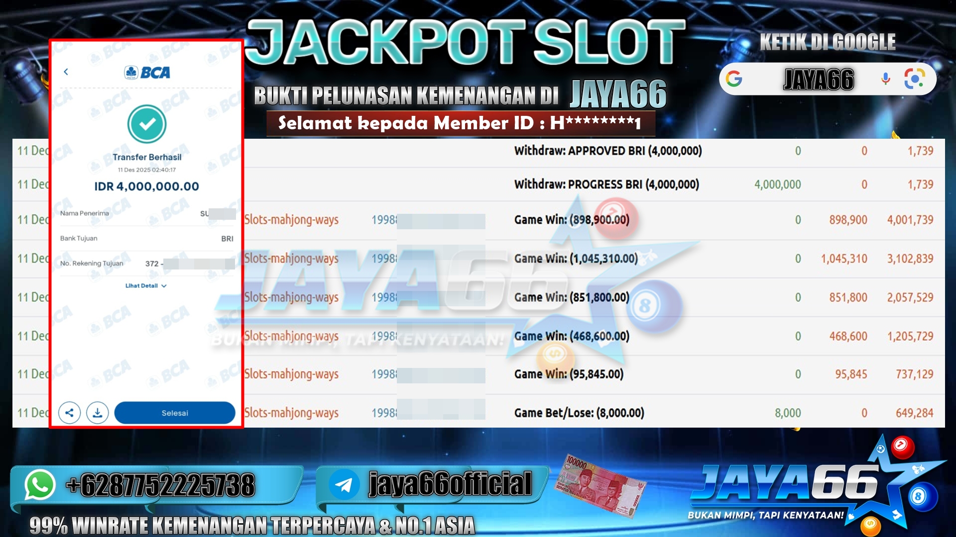 BUKTI WD JAYA66 11 12 2025