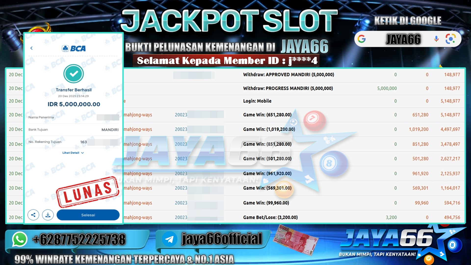 BUKTI WD JAYA66 20 12 25